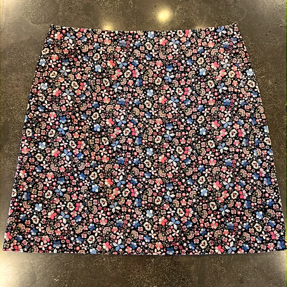 Floral Velveteen Loft Skirt, Size 6